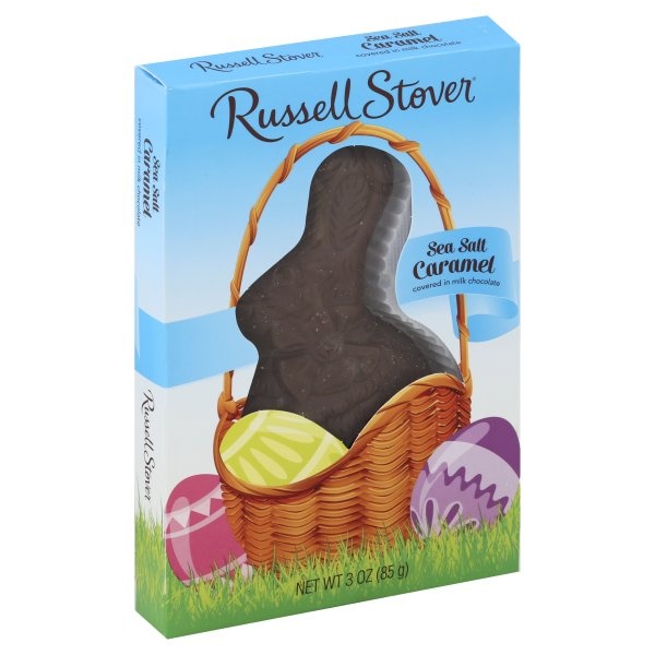 slide 1 of 1, Russell Stover Sea Salt Caramel Rabbit Covered In Milk Chocolate, 3 oz