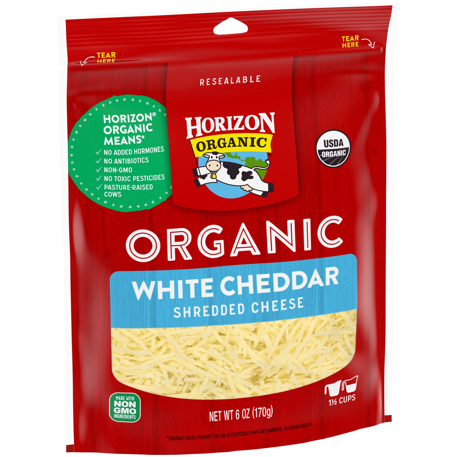 slide 2 of 5, Horizon Organic Shredded Cheddar Cheese, 6 oz. Bag, 6 oz