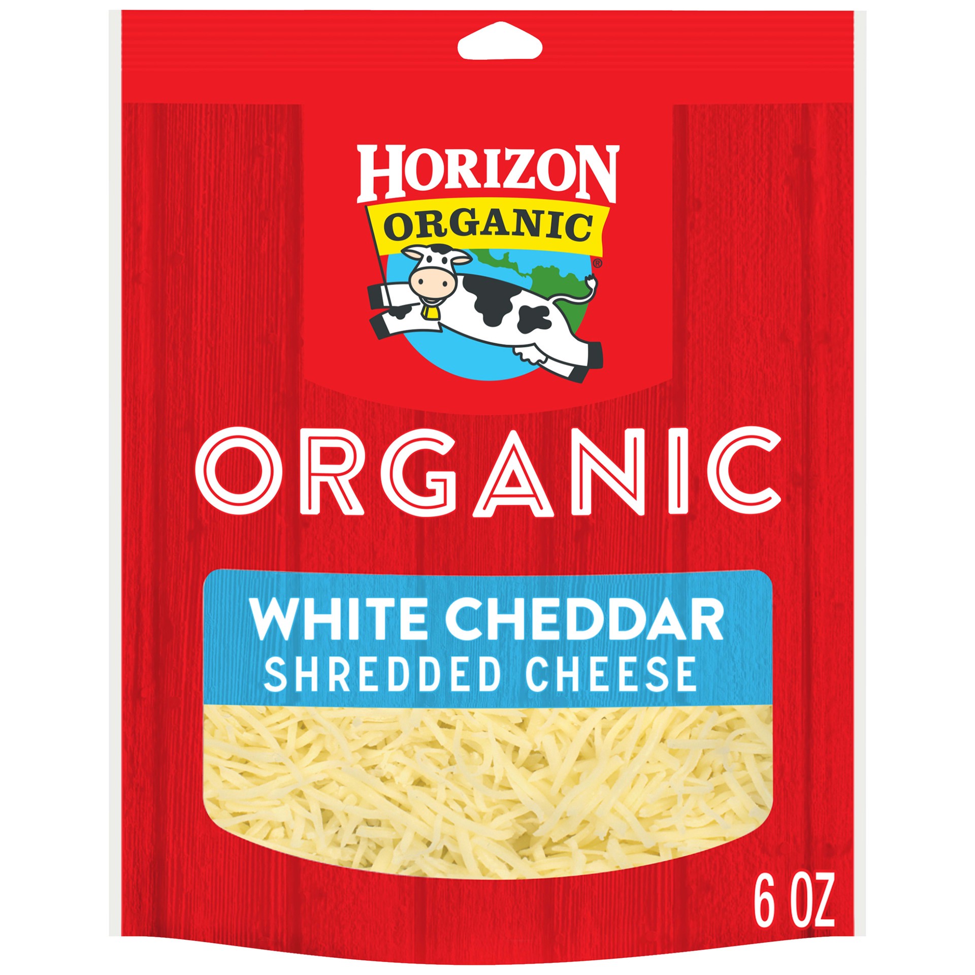 slide 1 of 5, Horizon Organic Shredded Cheddar Cheese, 6 oz. Bag, 6 oz