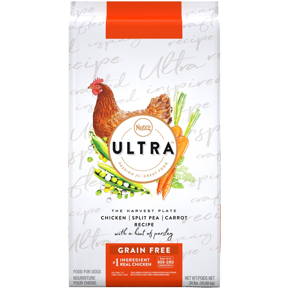 slide 1 of 1, Nutro Ultra Grain Free Chicken, Split Pea & Carrot Recipe with a Hint of Parsley Dry Dog Food, 24 lb