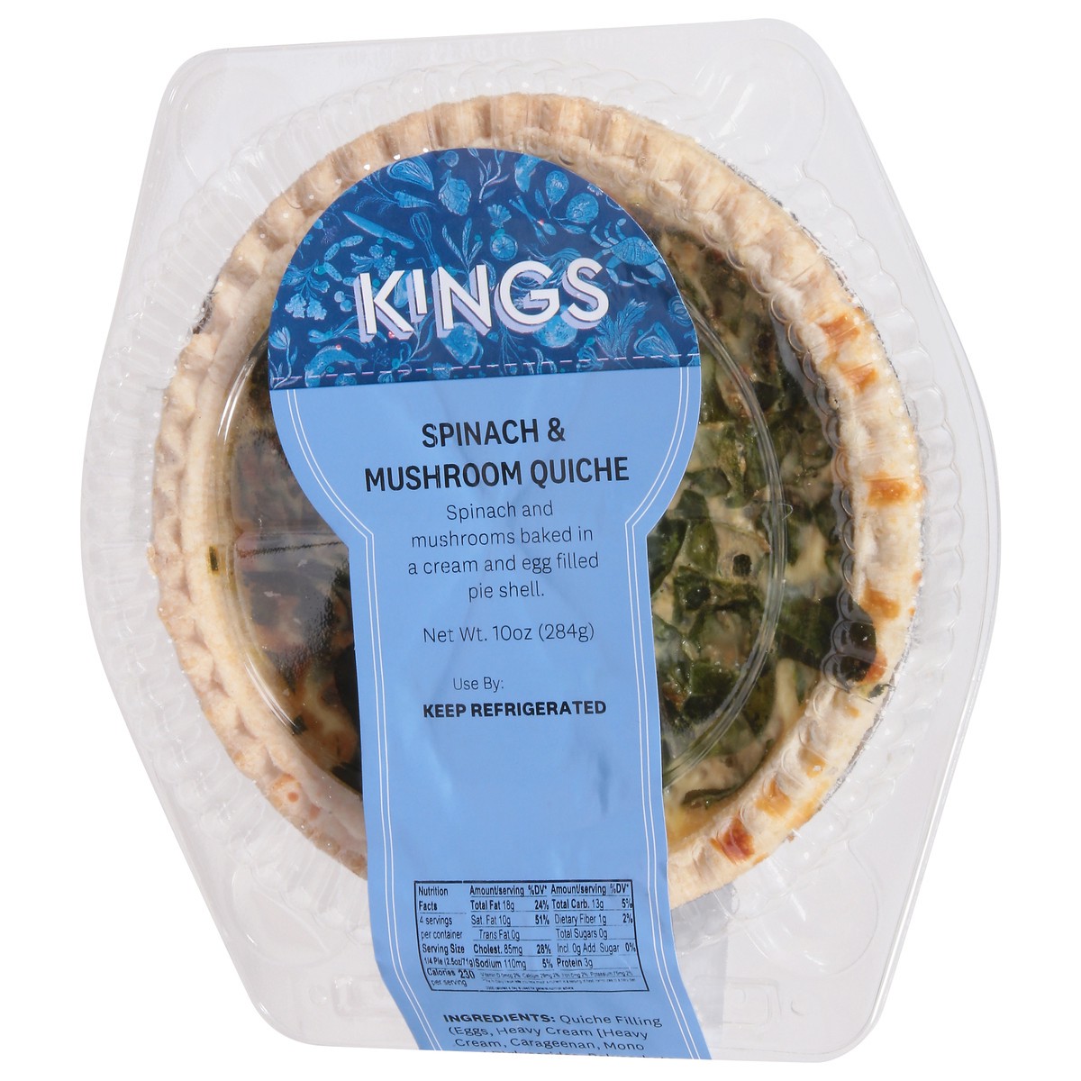 slide 9 of 12, Quiche Spinach/mushroom - 10 OZ, 10 oz