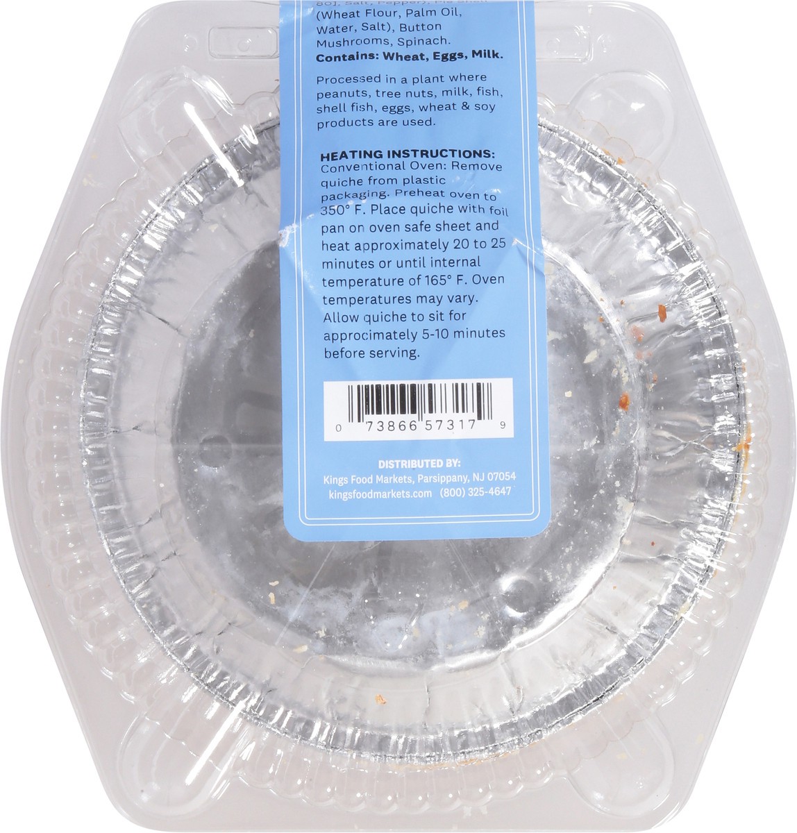 slide 10 of 12, Quiche Spinach/mushroom - 10 OZ, 10 oz