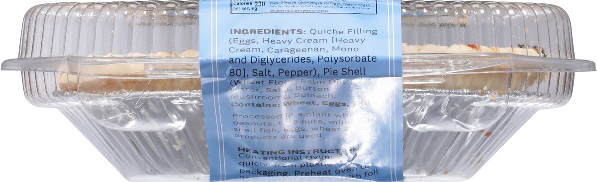 slide 2 of 12, Quiche Spinach/mushroom - 10 OZ, 10 oz