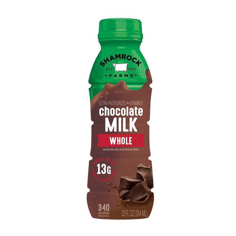 slide 1 of 9, Shamrock Farms Whole Chocolate Milk - 12oz, 12 fl oz