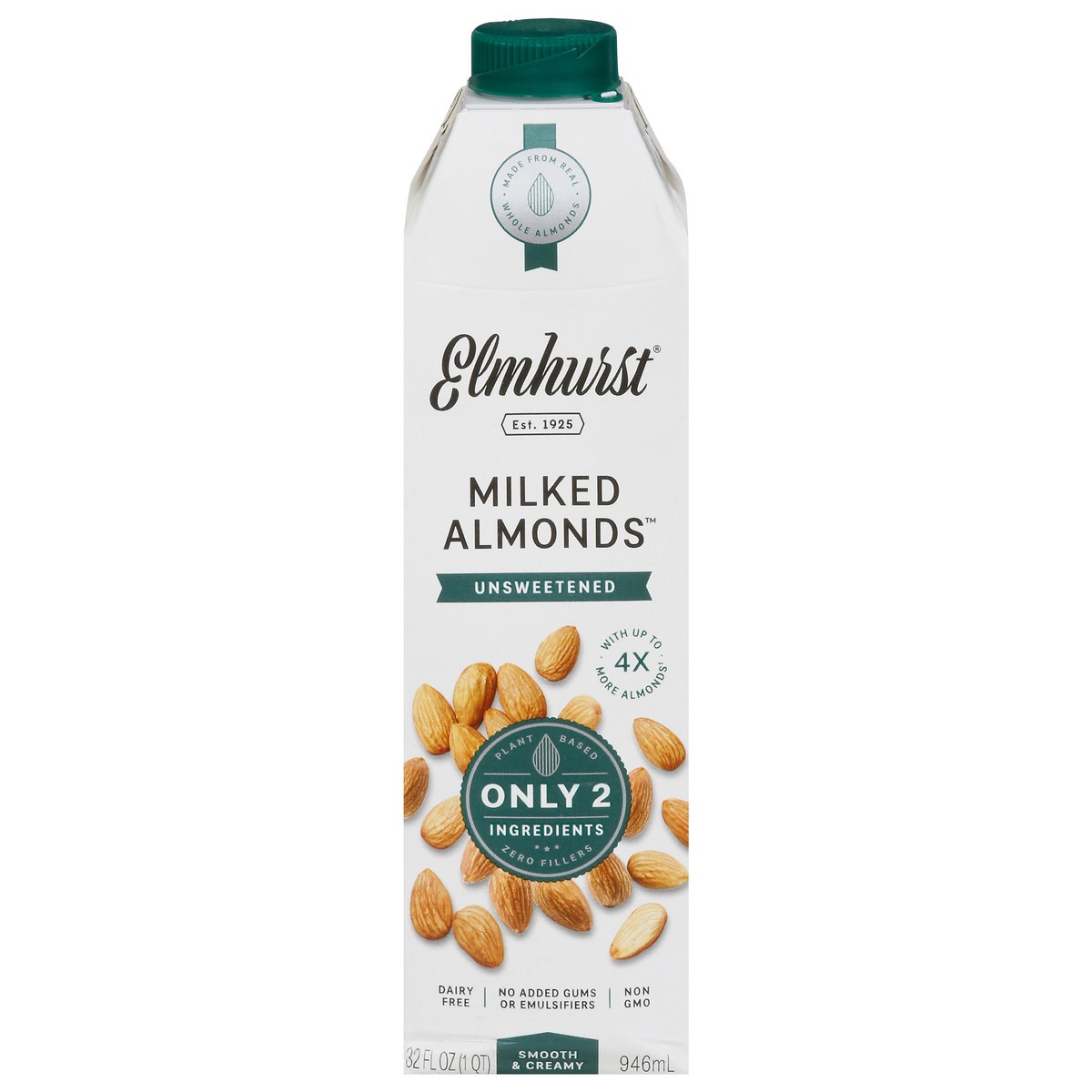 slide 1 of 9, Elmhurst Unsweetened Milked Almonds Non-dairy Beverage, 32 fl oz