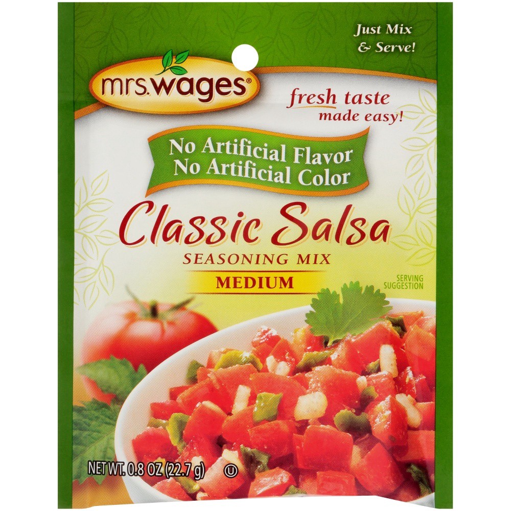 slide 3 of 3, Mrs. Wages All Natural Classic Salsa Seasoning Mix Medium, 0.8 oz