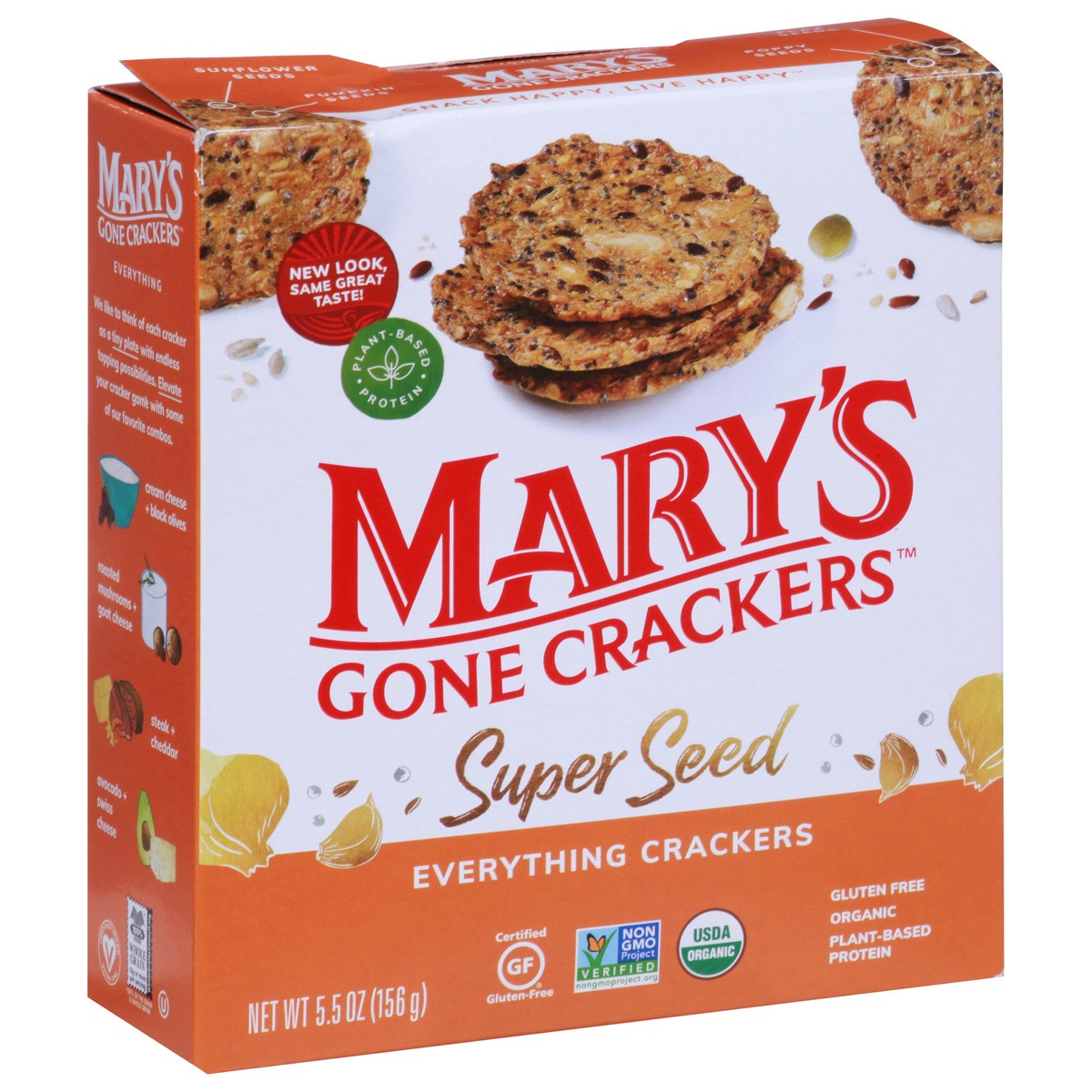 slide 2 of 9, Mary's Gone Crackers Gluten Free Super Seed Everything Crackers, 5.5 oz