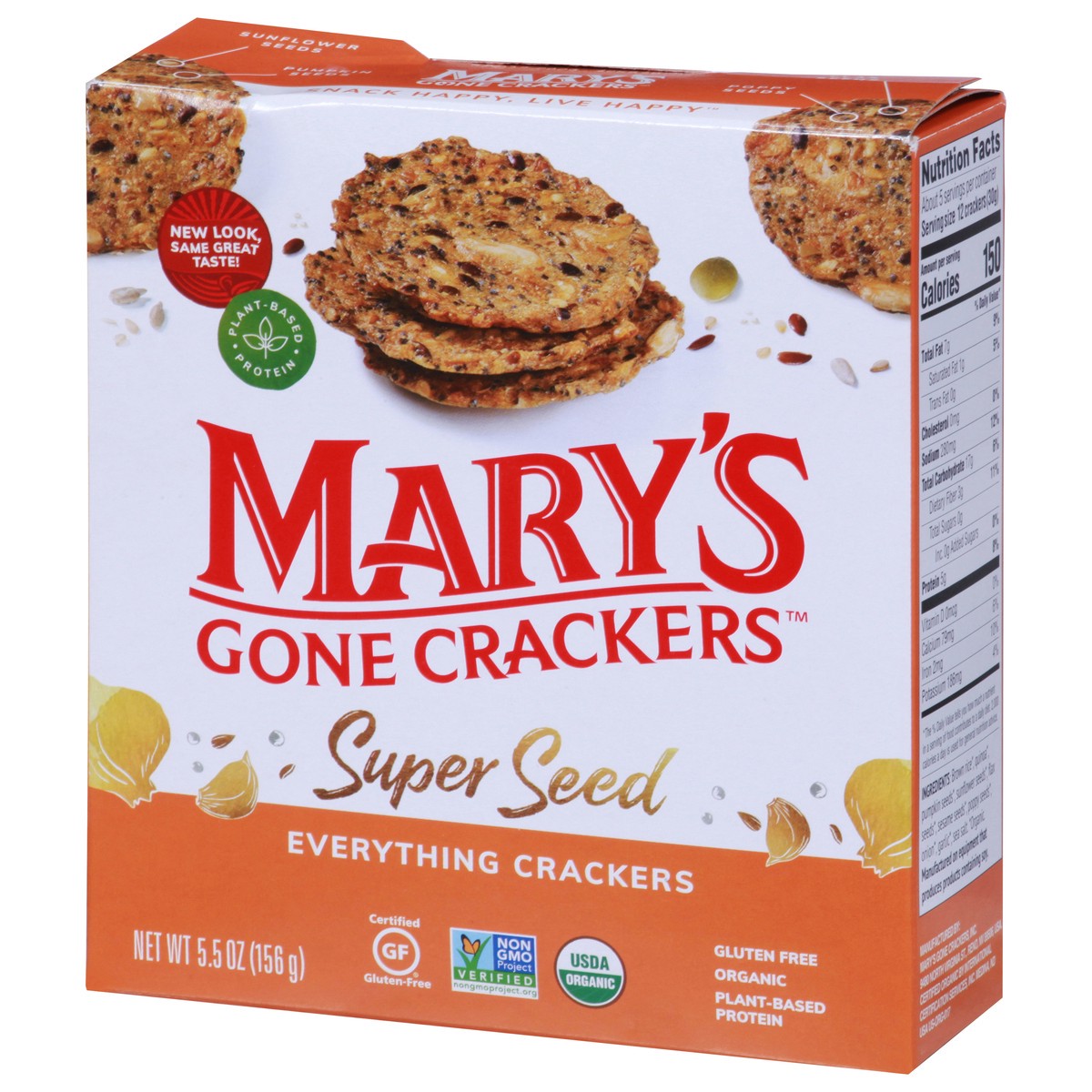 slide 9 of 9, Mary's Gone Crackers Gluten Free Super Seed Everything Crackers, 5.5 oz