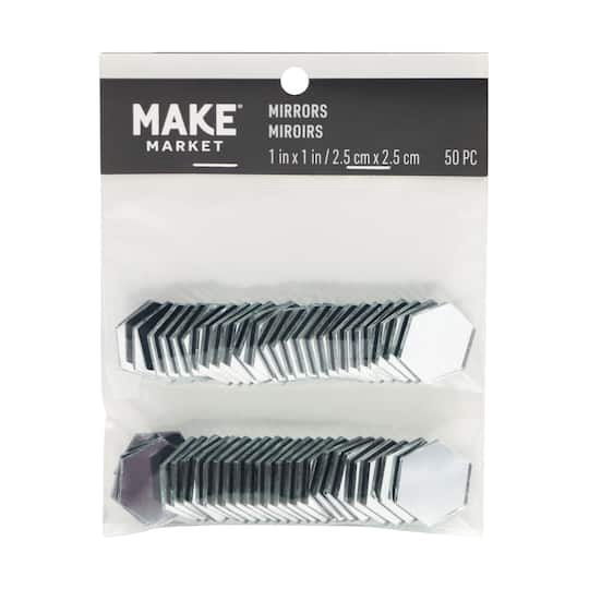 slide 1 of 3, 1" Hexagon Glass Mirrors, 50ct. By Make Market, 50 ct