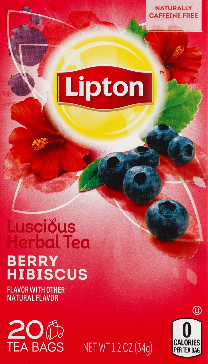 slide 4 of 5, Lipton Herbal Tea Bags Berry Hibiscus, 20 ct, 20 ct