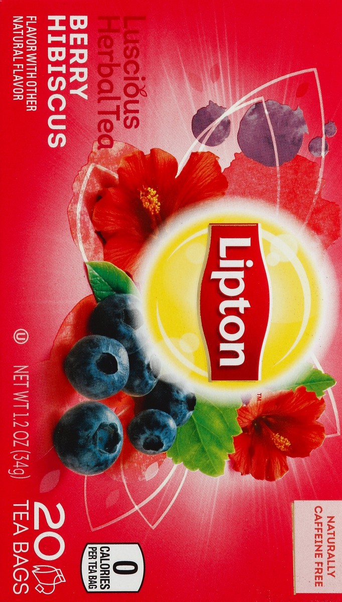 slide 3 of 5, Lipton Herbal Tea Bags Berry Hibiscus, 20 ct, 20 ct