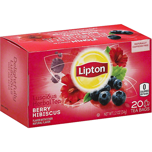 slide 1 of 5, Lipton Herbal Tea Bags Berry Hibiscus, 20 ct, 20 ct