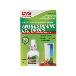 slide 1 of 1, CVS Pharmacy Antihistamine Eye Drops Original Prescription Strength, 0.17 fl oz; 5 ml