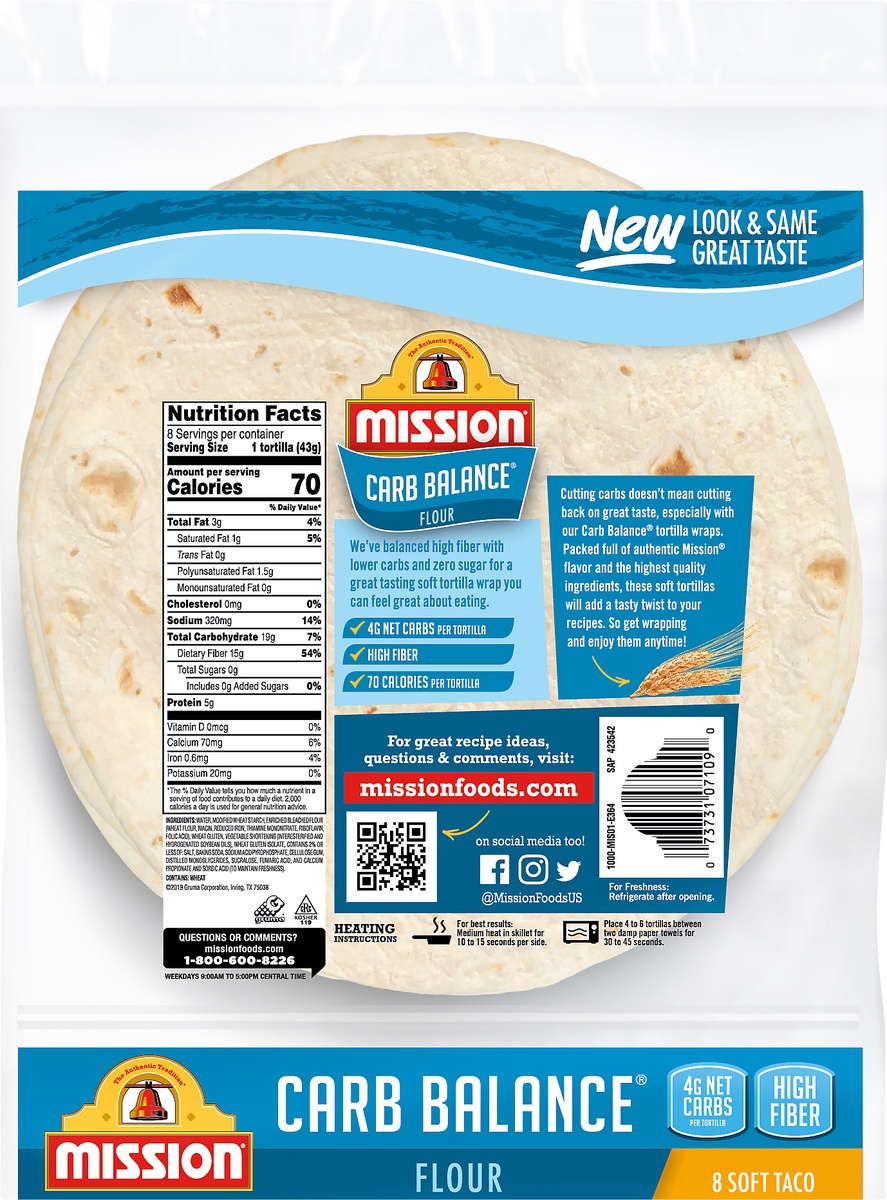 slide 10 of 10, Mission Tortilla Wraps Flour Soft Taco, 8 ct
