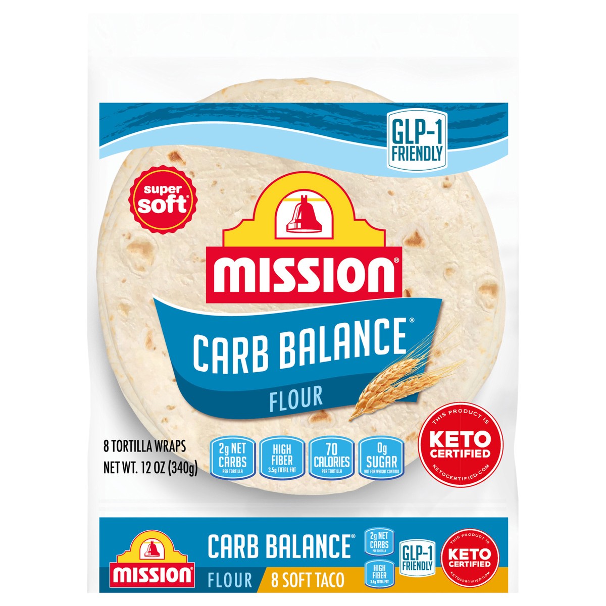 slide 1 of 13, Mission Carb Balance Flour Tortilla Wraps 8 ea, 8 ct