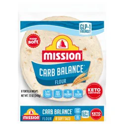 Mission Carb Balance Flour Tortilla Wraps 8 ea