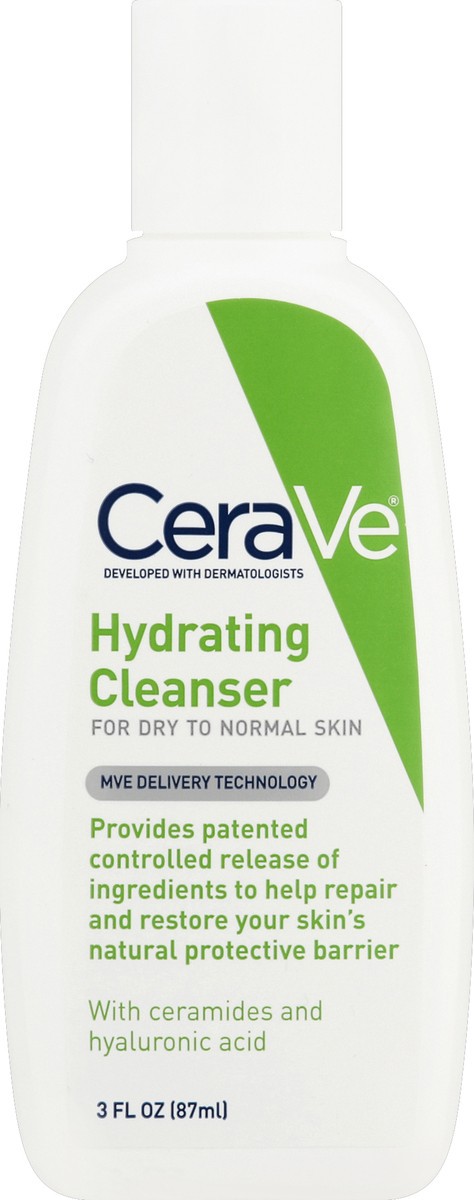 slide 1 of 10, CeraVe Hydrating Facial Cleanser, 3 fl oz