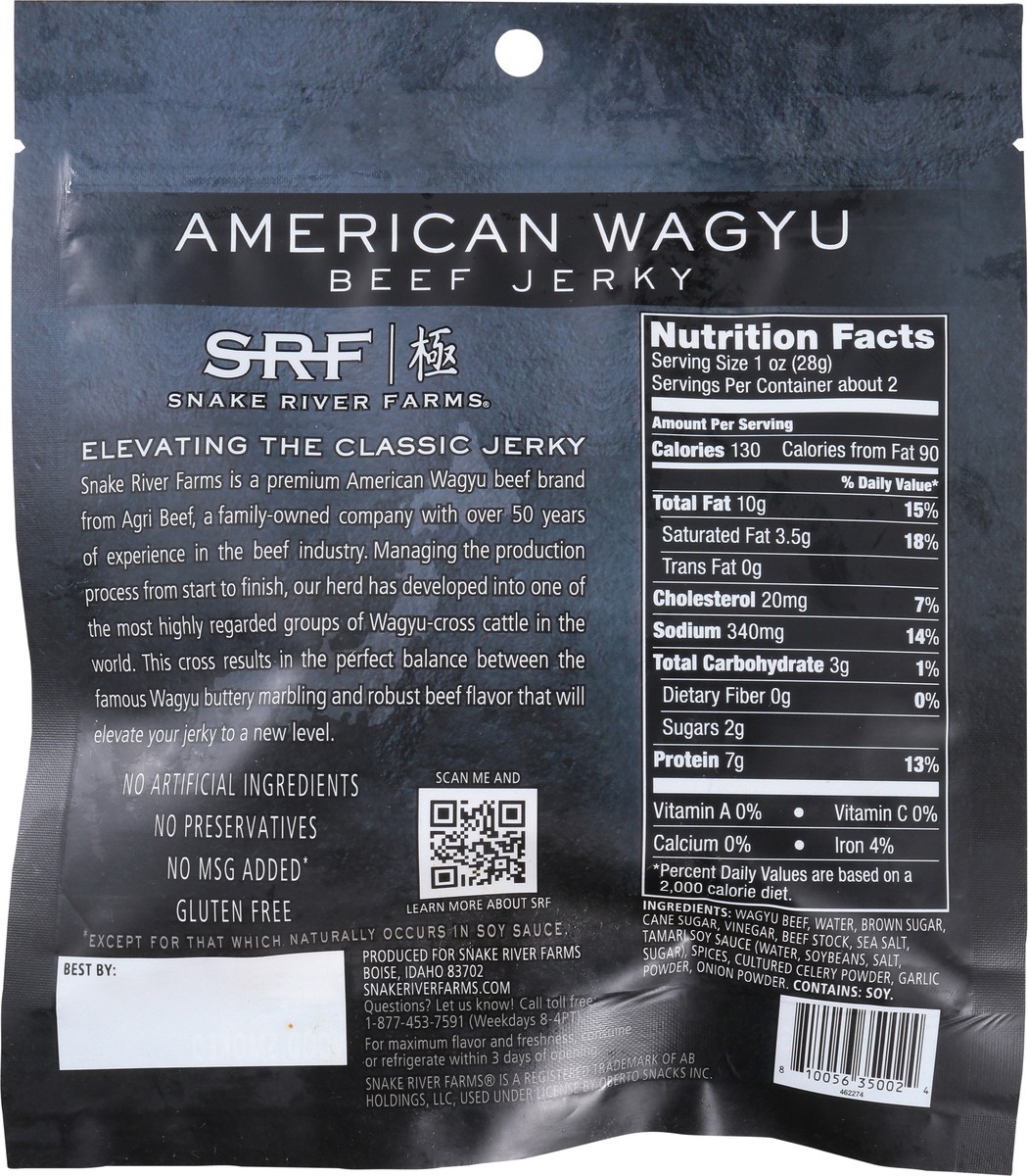 slide 2 of 13, Snake River Farms American Wagyu Beef Jerky 2.2 oz, 2.2 oz