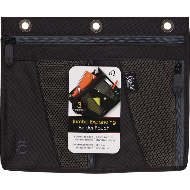 slide 1 of 1, iScholar Jumbo Expandable 3 Pocket Pencil Pouch, 1 ct
