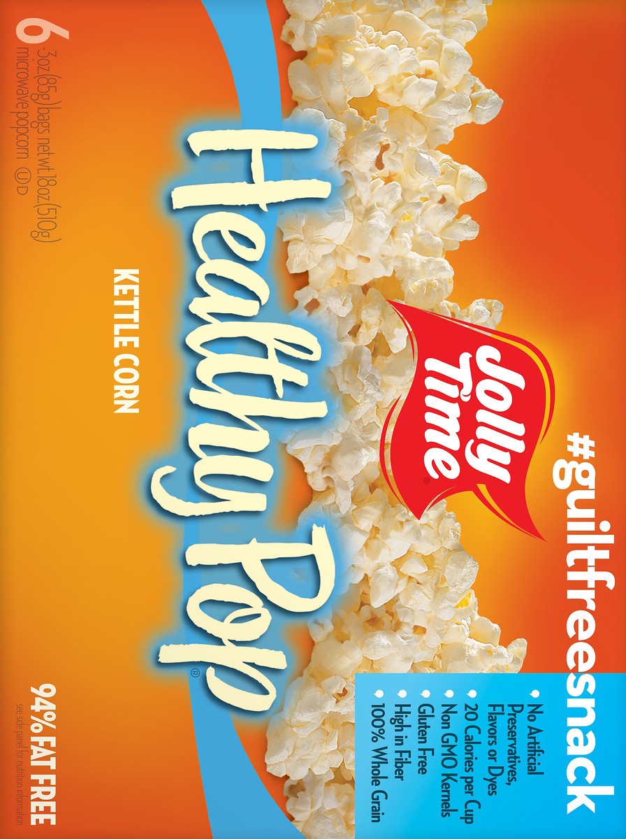 slide 3 of 10, Jolly Time Healthy Pop Microwave Kettle Corn Popcorn 6 ea, 6 ct