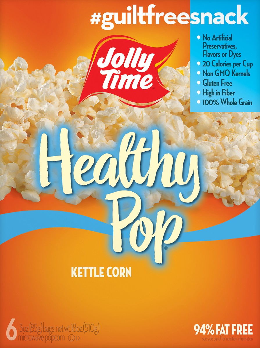 slide 6 of 10, Jolly Time Healthy Pop Microwave Kettle Corn Popcorn 6 ea, 6 ct