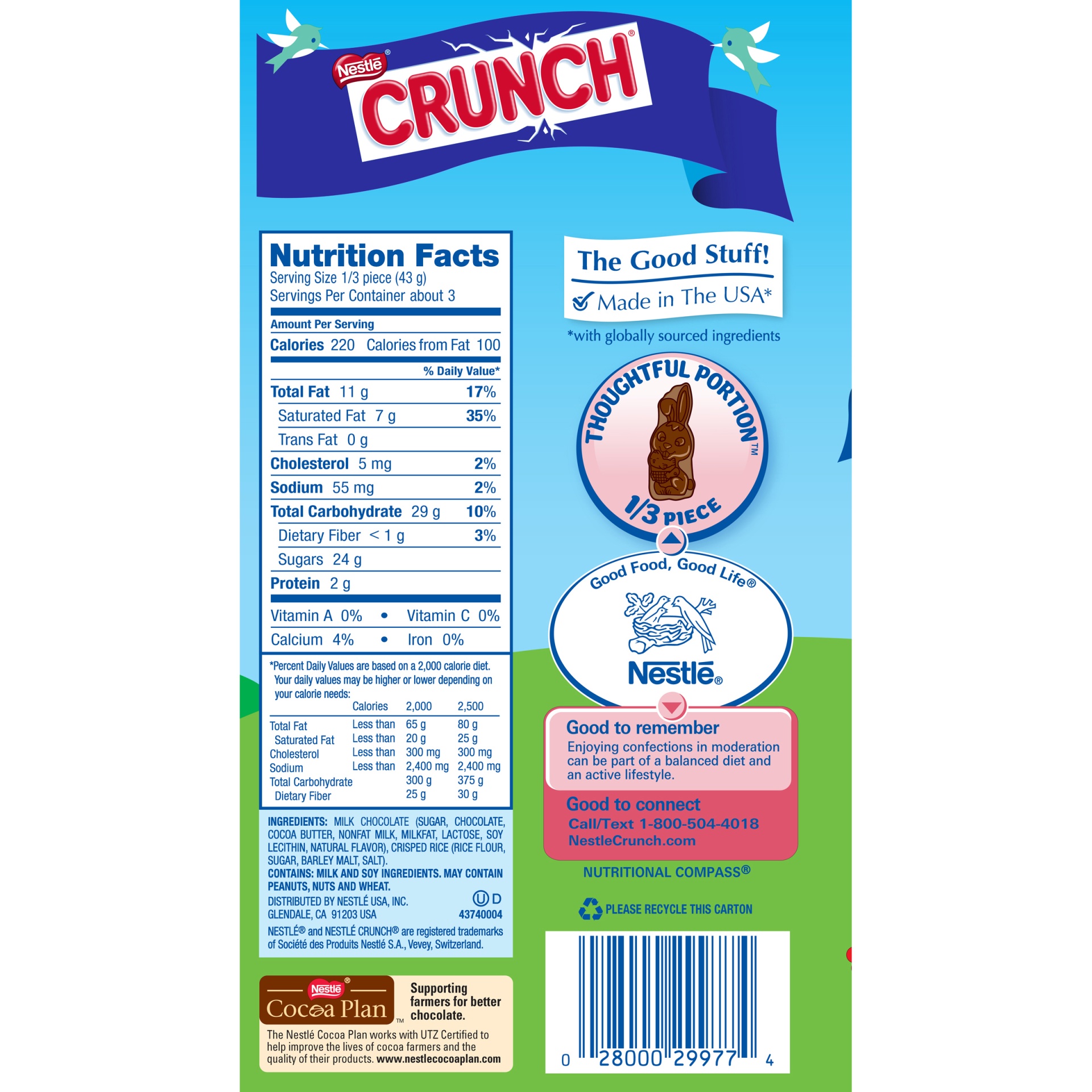 slide 2 of 8, Nestlé CRUNCH Milk Chocolate Bunny, 4.5 oz