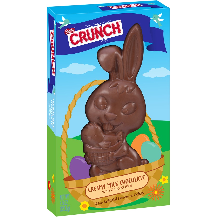 slide 3 of 8, Nestlé CRUNCH Milk Chocolate Bunny, 4.5 oz