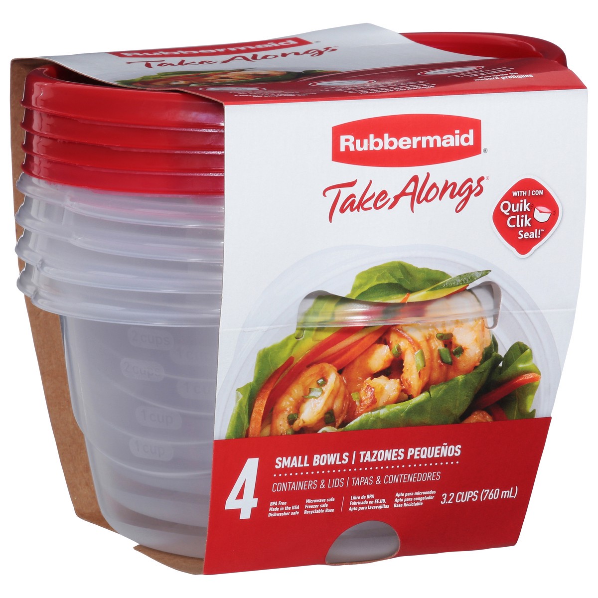 slide 8 of 9, Rubbermaid Round 3.2 Cup Container, 4 ct