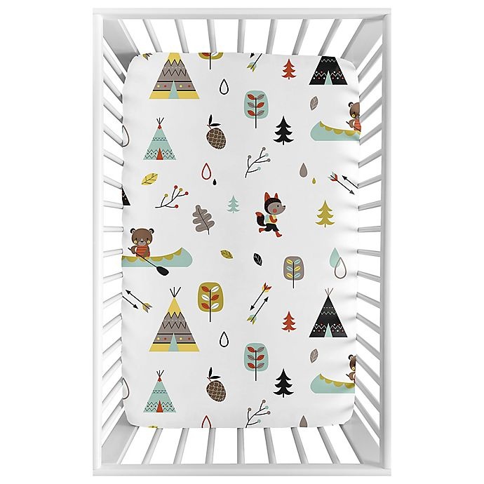 slide 3 of 4, Sweet Jojo Designs Outdoor Adventure Mini-Crib Sheet, 1 ct