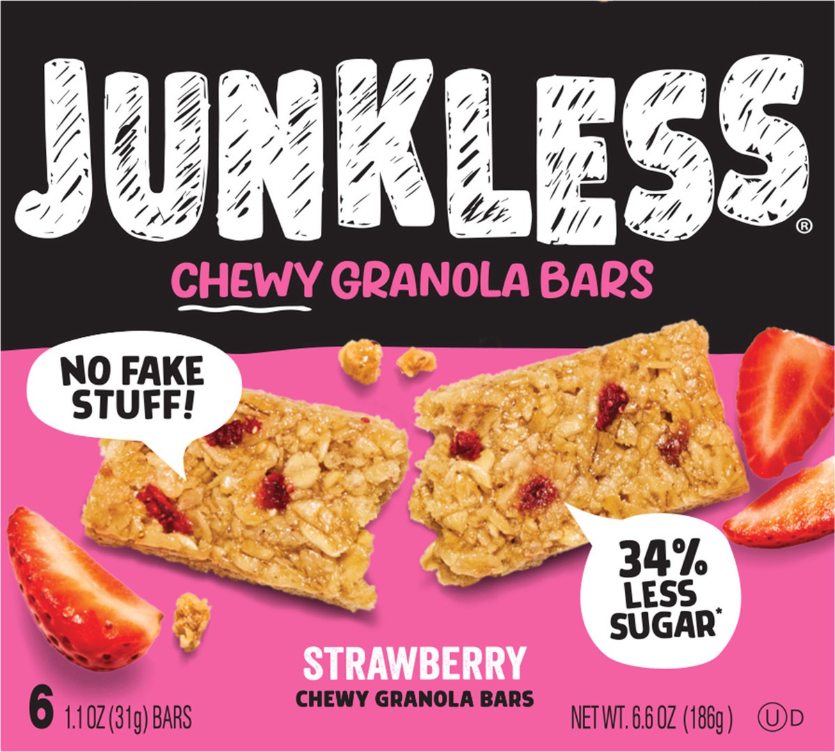 slide 2 of 12, Junkless Strawberry Chewy Granola Bars, 6 ct; 1.1 oz