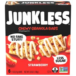 Junkless Strawberry Chewy Granola Bars 6 - 1.1 oz Bars