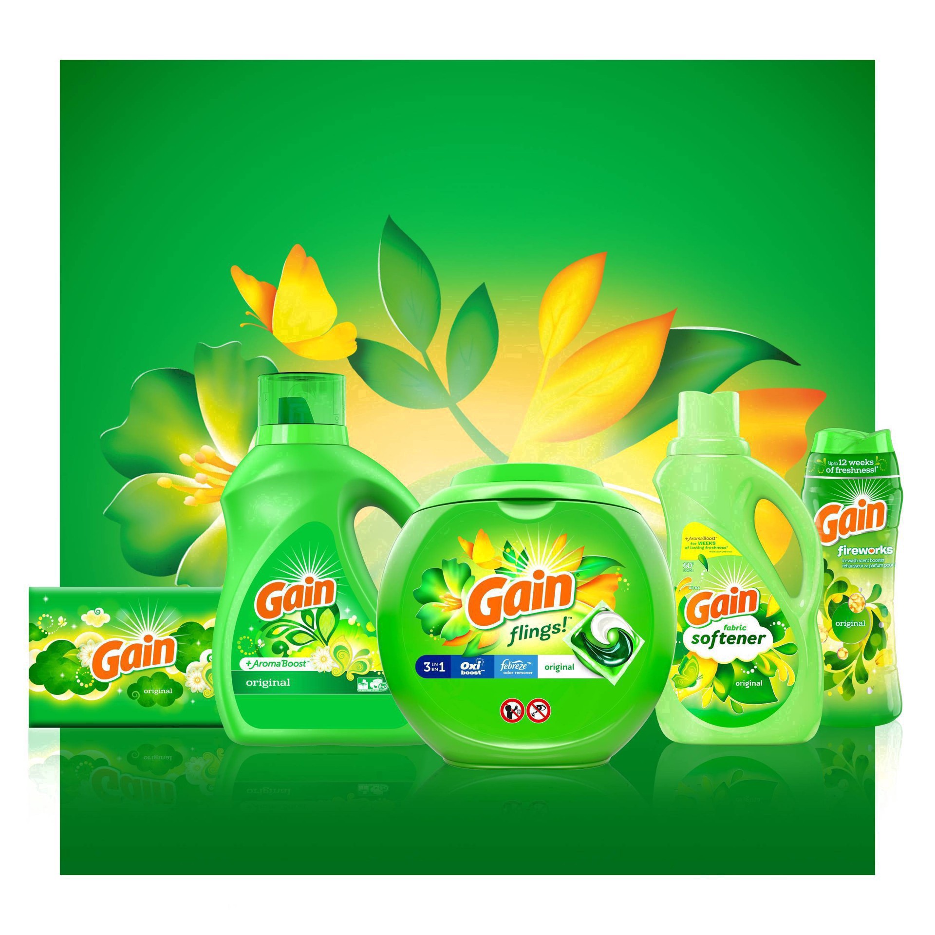 slide 8 of 65, Gain Fireworks In-Wash Original Scent Booster 570 g, 570 g