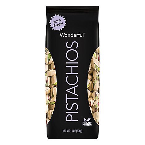 slide 1 of 3, Wonderful Pistachios Salt & Pepper Pistachios, 14 oz