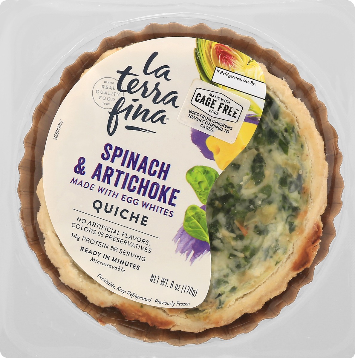 slide 8 of 9, La Terra Fina Spinach & Artichoke Quiche 6 oz, 6 oz