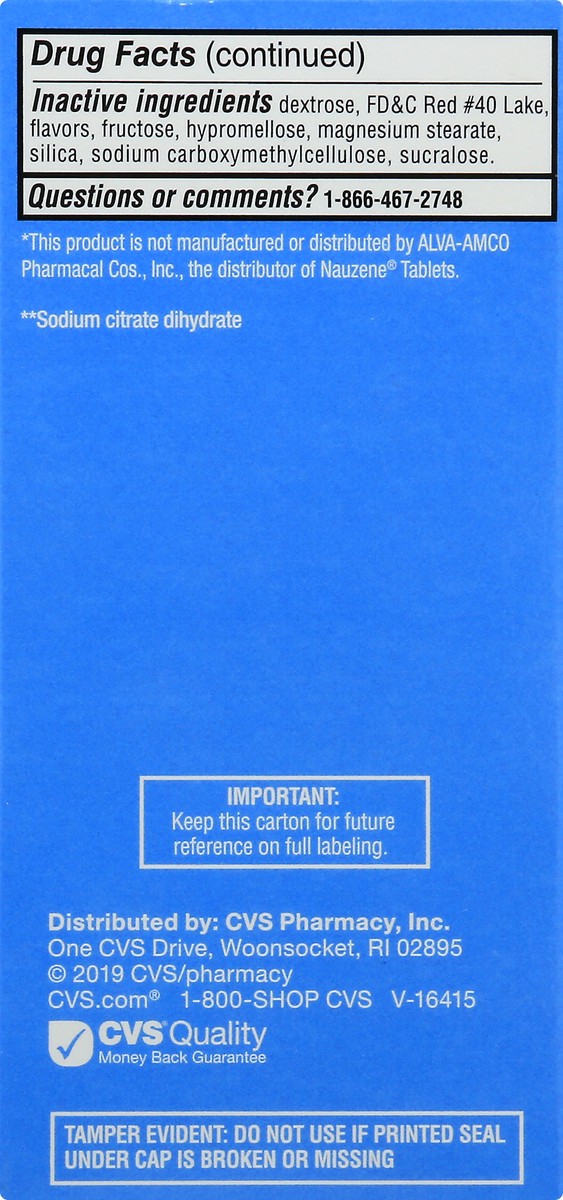 slide 4 of 9, CVS Health Nausea Relief 230 mg Wild Cherry Chewable Tablets, 1 ct