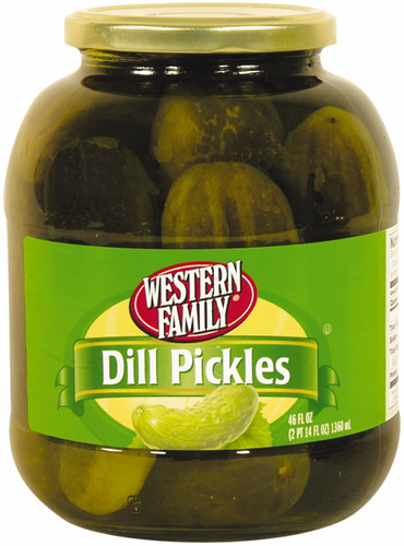 slide 1 of 1, Western Family Dill Whole Pickles, 46 oz