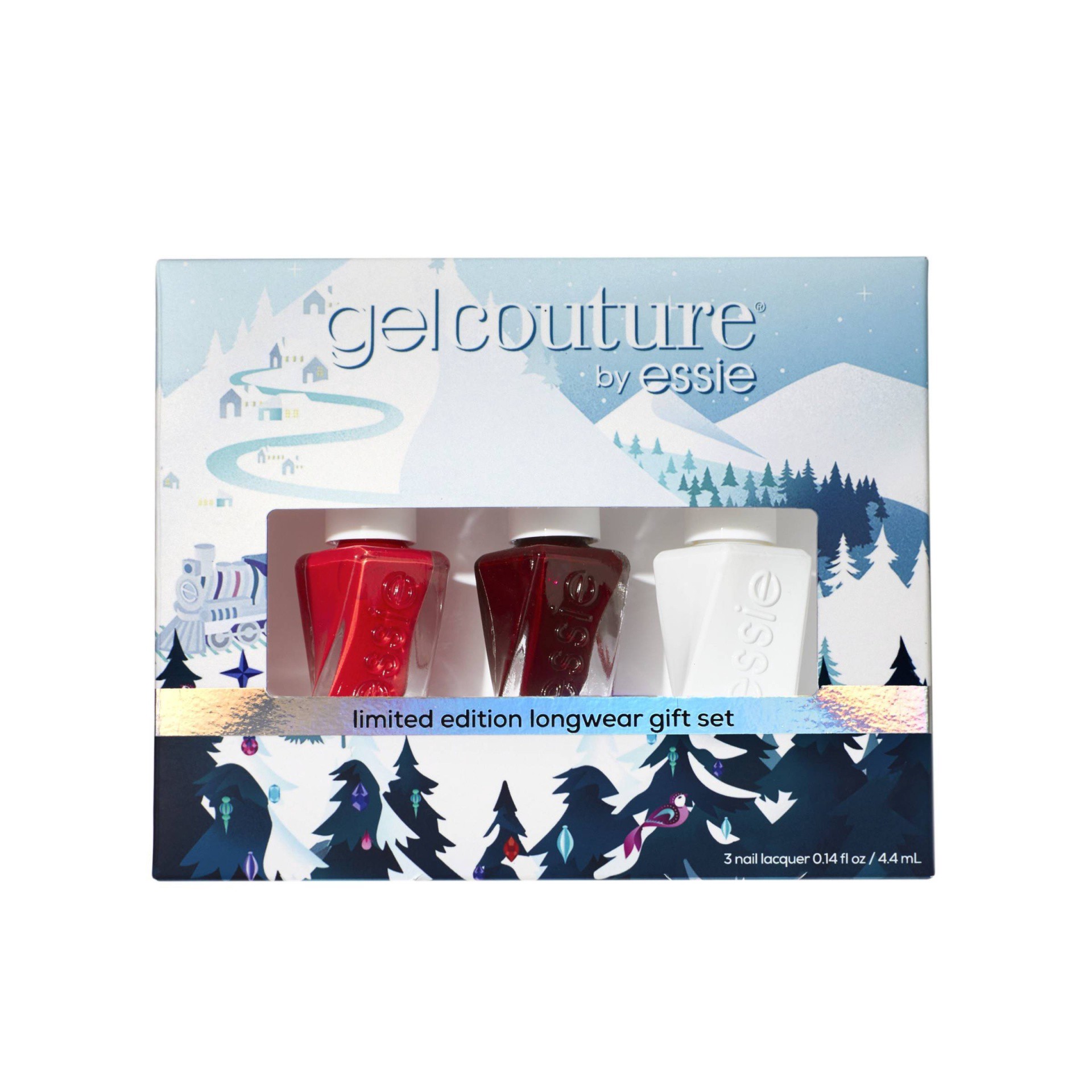 slide 1 of 1, essie Gel Couture, 8-Free Vegan, Holiday Longwear Nail Polish Kit - The Essie Express: Reds That Shine - 3pc, 3 ct