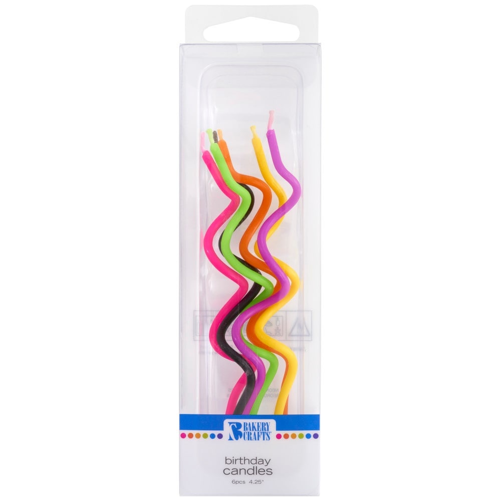 slide 1 of 1, Bakery Crafts Neon Twist Candle, 6 ct