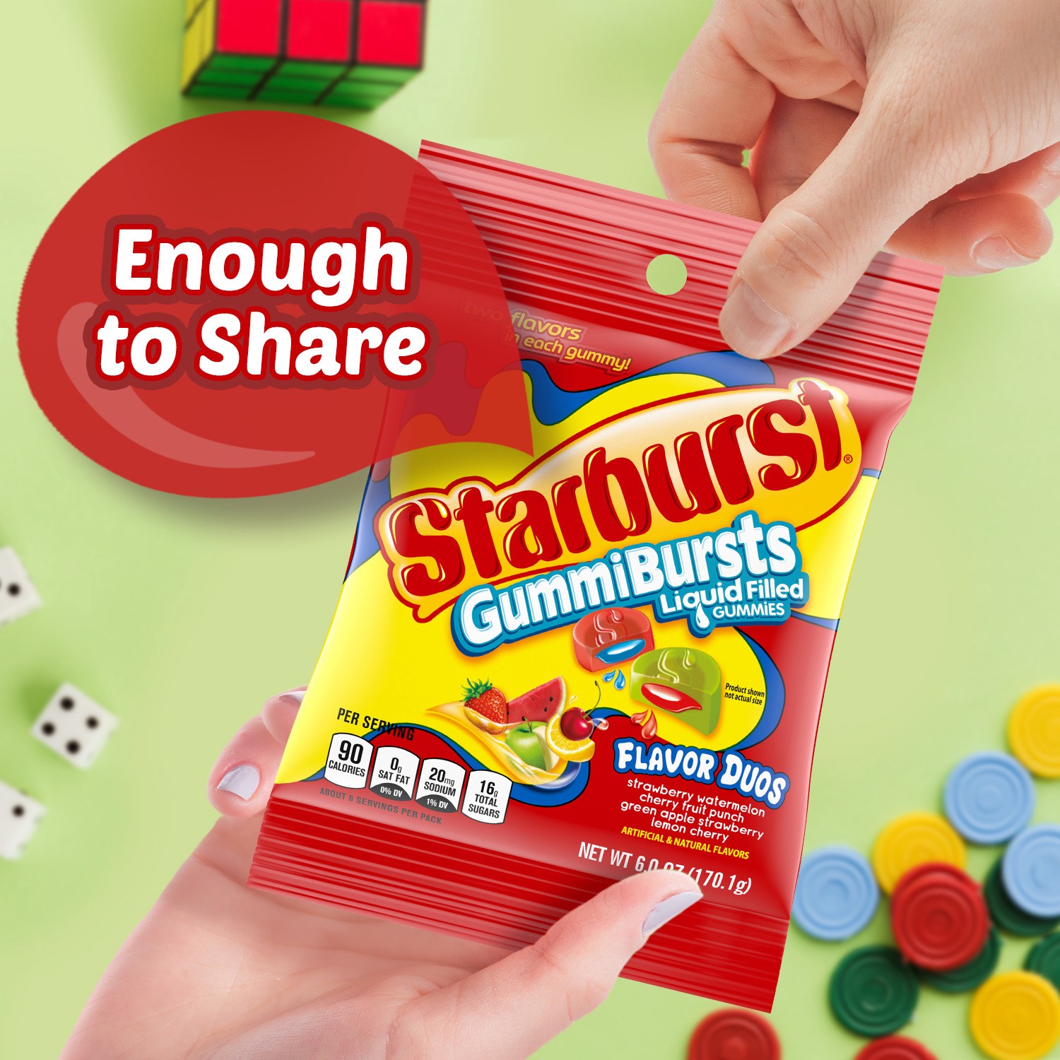 slide 7 of 8, Starburst Flavor Duos GummiBurst Candy Bag, 6 ounce, 6 oz