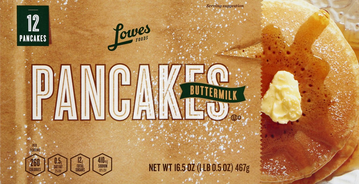 slide 2 of 6, Lowes Foods Pancakes Buttermilk, 16.5 oz