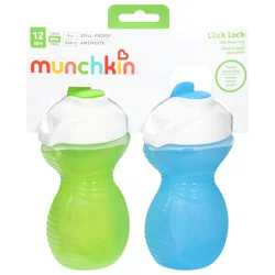 Munchkin Click Lock Spill-Proof 12 M+ 9 Ounce Flip Straw Cup 2 ea
