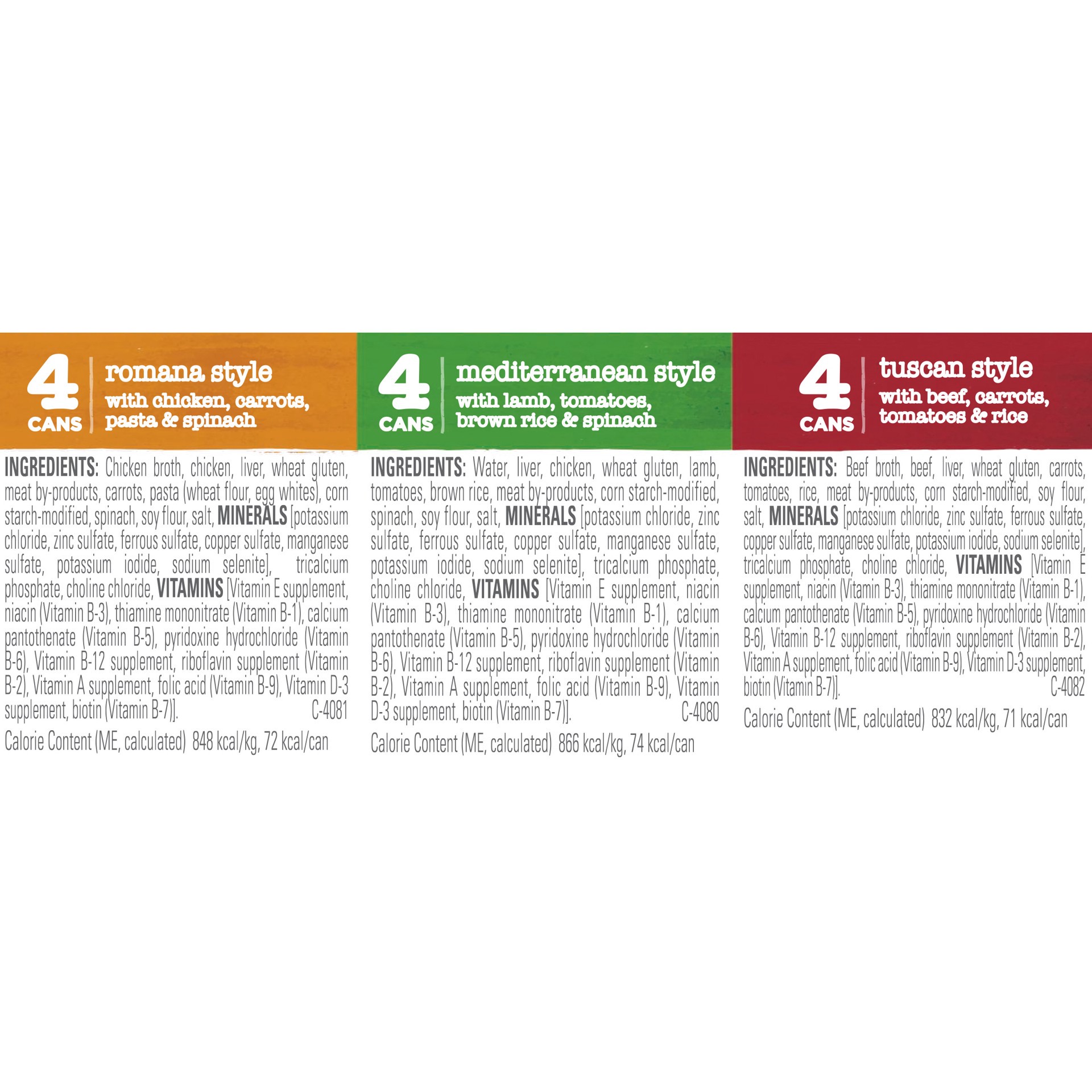 slide 2 of 8, Purina Beneful Wet Dog Food Variety Pack, Medleys Tuscan, Romana & Mediterranean Style, 12 ct; 3 oz