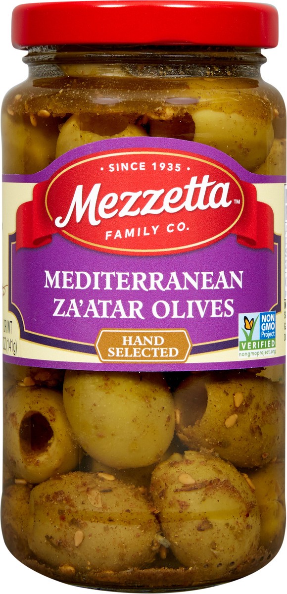 slide 5 of 12, Mezzetta Mediterranean Za'atar Olives, 5 oz Dr. Wt., 5 oz