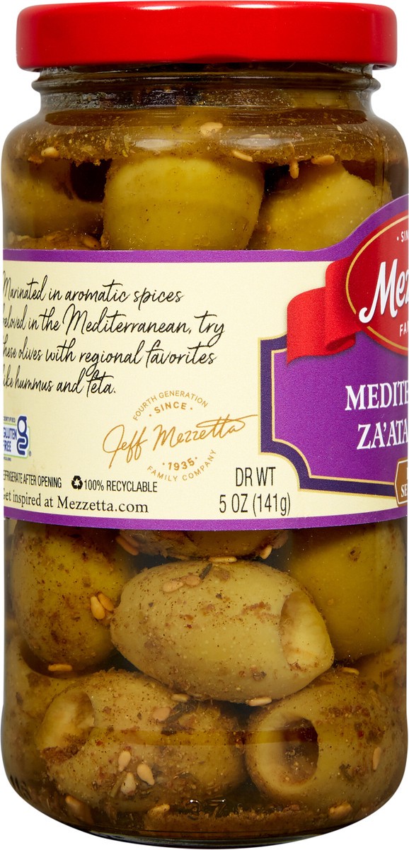 slide 6 of 12, Mezzetta Mediterranean Za'atar Olives, 5 oz Dr. Wt., 5 oz