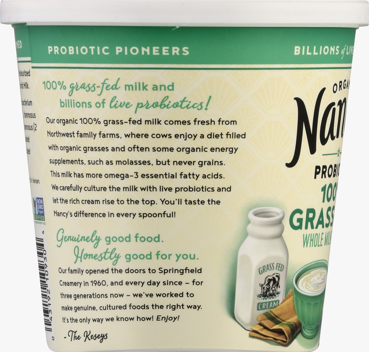 slide 6 of 13, Nancy's Probiotic Organic 100% Grass-Fed Whole Milk Plain Yogurt 24 oz, 24 oz
