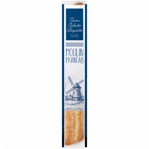 slide 1 of 1, Moulin Francais Tuscan Ciabatta Baguette, 11 oz