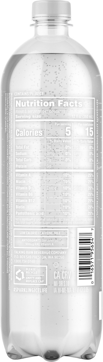 slide 3 of 7, Sparkling Ice Lemon Lime Sparkling Beverage - 1L Bottle, 1 liter