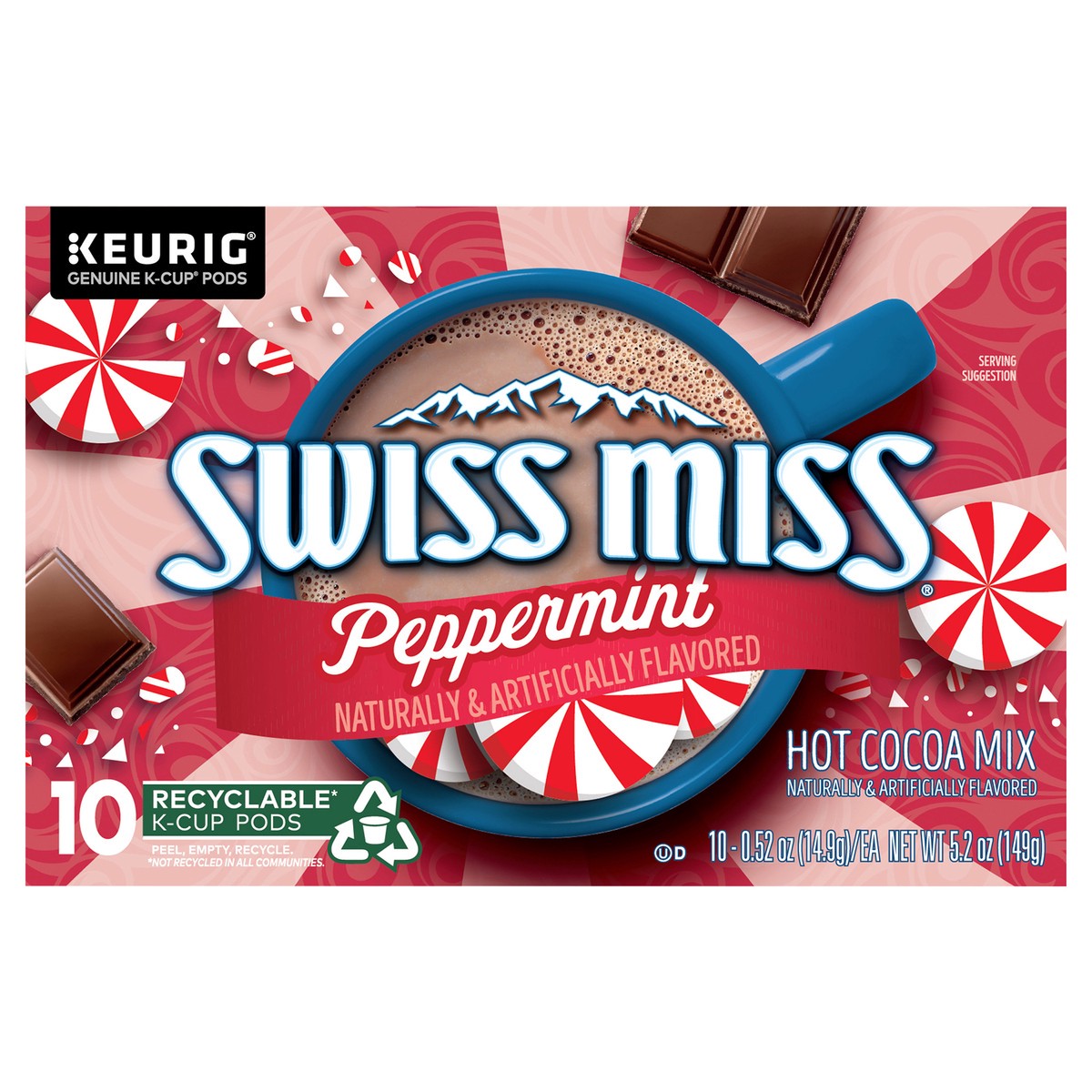 slide 1 of 7, Swiss Miss Peppermint Hot Cocoa, Keurig Single-Serve K-Cup Pods- 10 ct, 10 ct