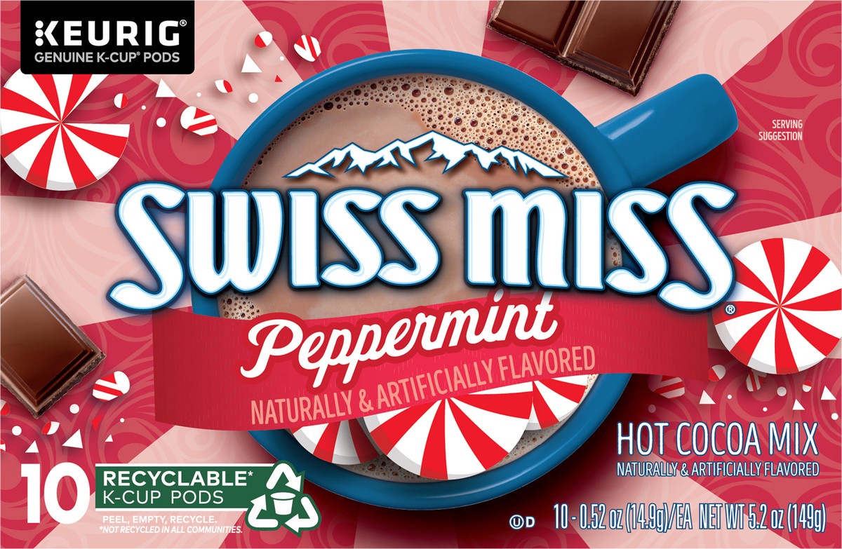 slide 6 of 7, Swiss Miss Peppermint Hot Cocoa, Keurig Single-Serve K-Cup Pods- 10 ct, 10 ct