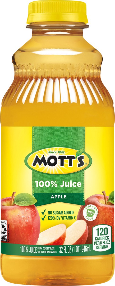 slide 4 of 10, Mott's 100% Original Apple Juice- 32 fl oz, 32 fl oz